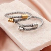 Cross-border best-selling titanium steel twisted wire rope cylindrical bracelet, stainless steel European and American hip-hop punk open polished bracelet Application Scenario